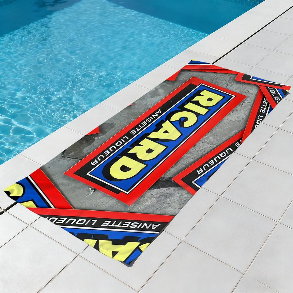 Asciugamano da Spiaggia di Lusso con Logo R-RicardSES Asciugatura Rapida Morbido Asciugamani da Piscina Regalo per Viaggio Palestra Doccia Campeggio sport