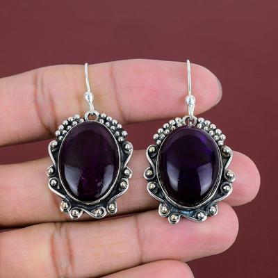 Purple Fire Labradorite Earring Genuine Gemstone Jewelry 925 Sterling Silver Earring Handmade Elegant Earring Anniversary Gifts Boho Jewelry