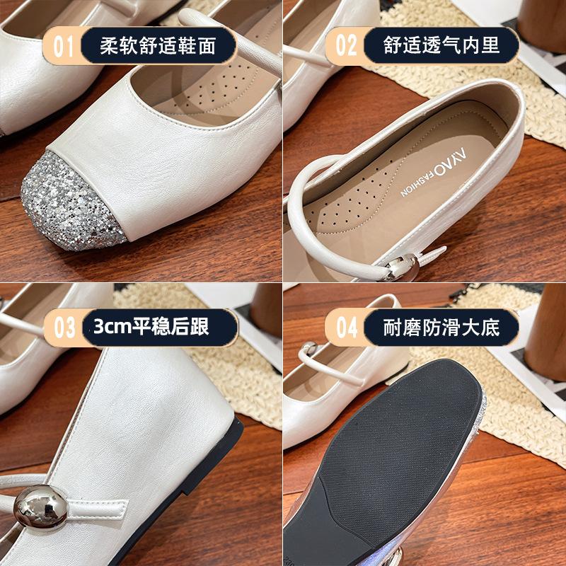 French beautiful Mary Jane shoes women's 2025 new summer wear with skirt single shoes versatile flat-soled small leather shoes