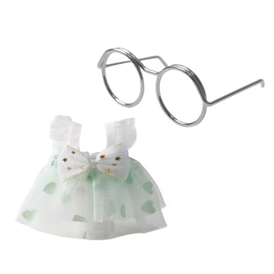 1 Set Süße Hamsterkostüme Mini-Prinzessinnenkleid Und Runde Metallbrille Eichhörnchen Verkleidungsoutfit für Kleine Haustiere Tägliche Kleidung Foto Requisiten