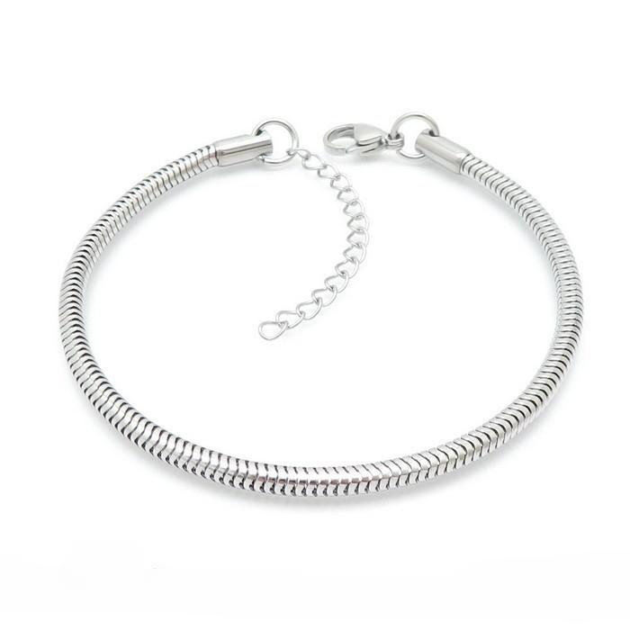 

Минимально регулируемый браслет, универсальный и модный квадратный браслет из змеиной кости, мужской аксессуар 3MM+19CM