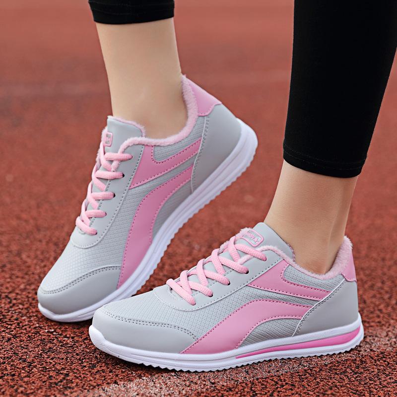 Women's Shoes Sports Shoes Versatile Soft Sole Lightweight Casual Shoes Leather Surface Waterproof Flat Bottom Travel Shoes Outdoor Spring and Autumn