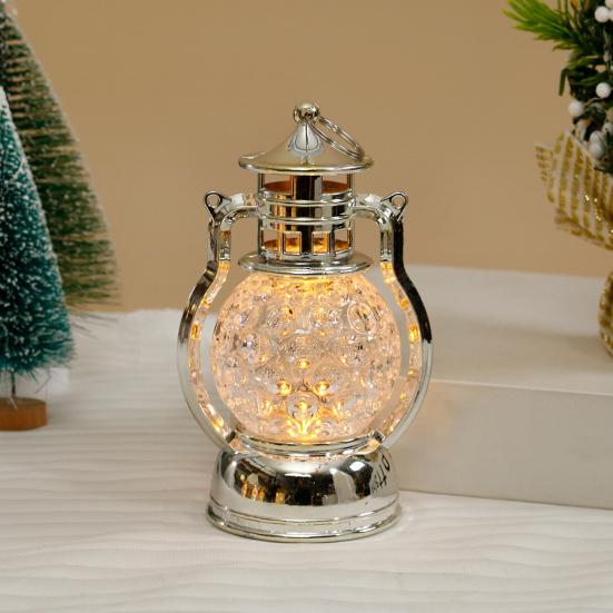 LED Christmas Night Lamp Flame-Free Warm Glow Creative Honeycomb Design Retro Night Light for Home Room Decor