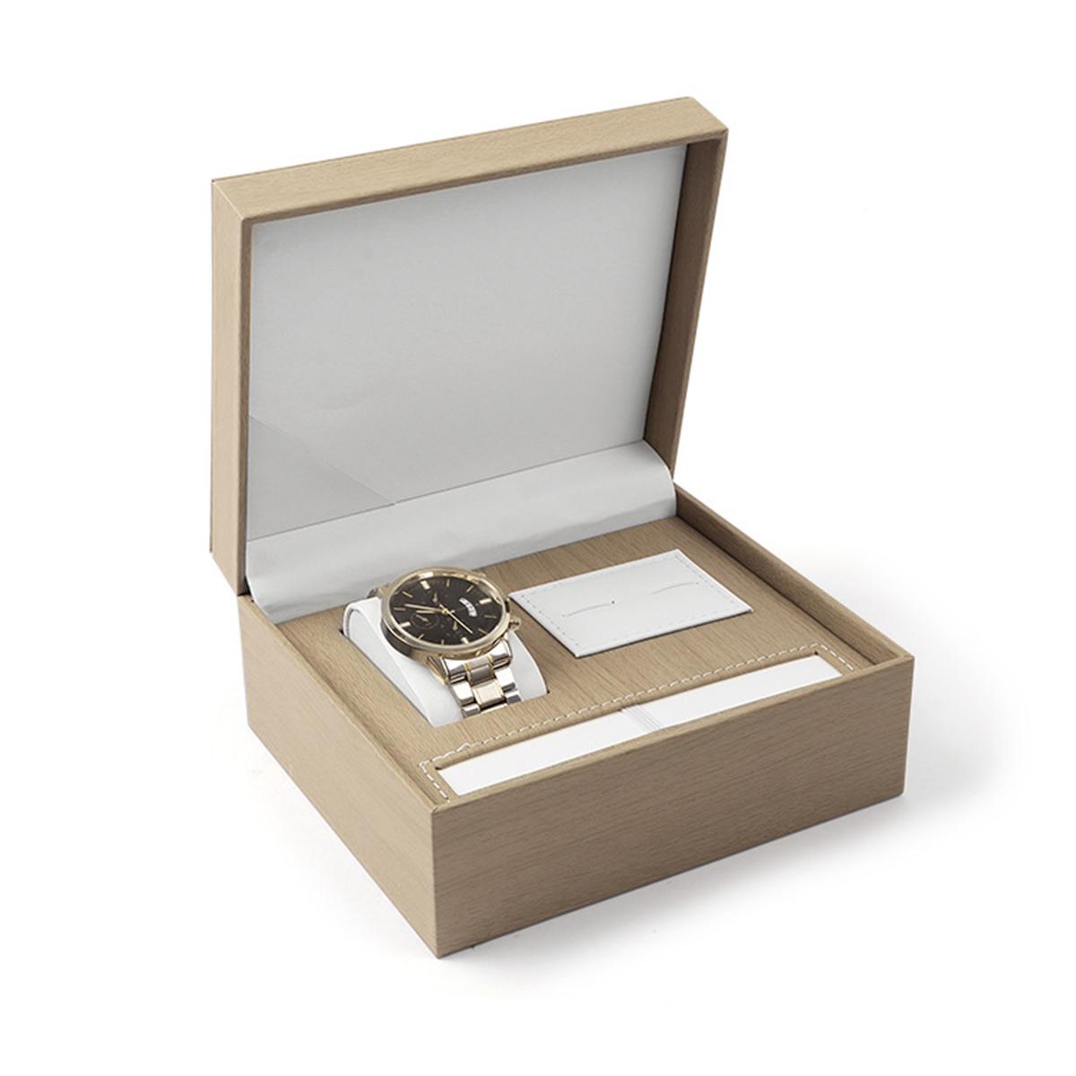 

Роскошная шкатулка для ювелирных изделий и запонок WatchBox Шкатулка для ручек Комбинация Высококлассный подарочный набор 3 предмета Упаковка для ювелирных изделий Витрина из ПУ кожи абрикосовый