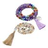 Yoga Meditation Necklace with 108 Prayer Beads Long Tassels  Jewellery Decoration Supplies for Men and Women
