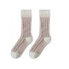 1 Pair Women Coral Velvet Socks Autumn Winter Fuzzy Thick Warm Fleece Mid-calf Socks Soft Fluffy Home Sleeping Slipper Socks