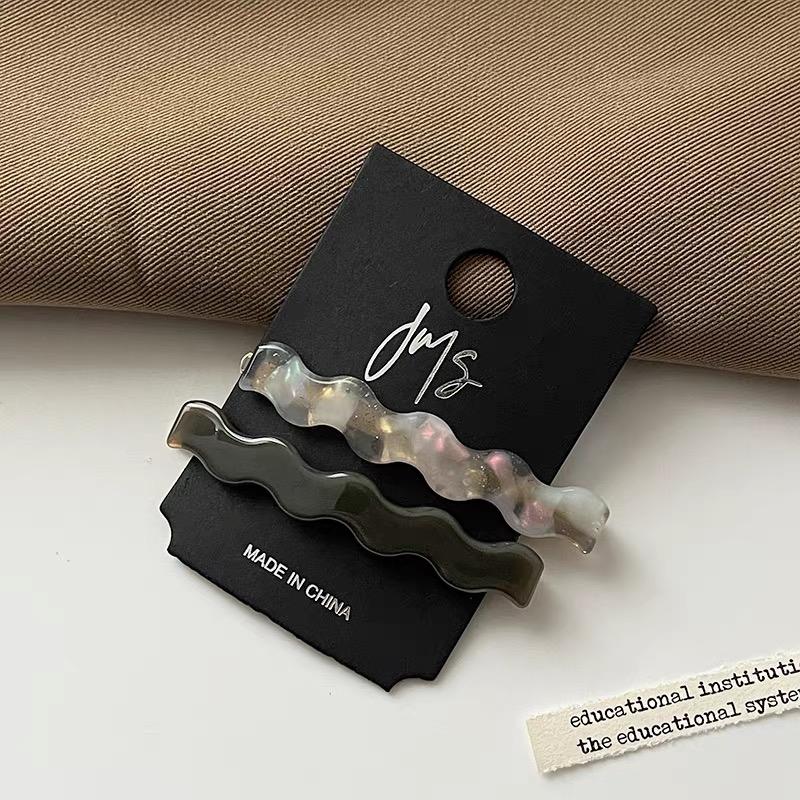 

2 шт./набор Ацетатные заколки для волос Волнистые геометрические заколки Боковые заколки Сладкие милые женские аксессуары для волос