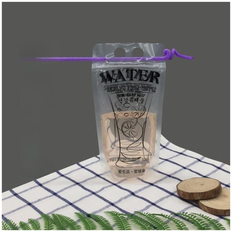 Thickened Frosted Self Sealing Beverage Bag Hot Cold Beverages Handheld Packaging Bags Yogurt Pearl Milk Tea Coffee Juice Universal Portable Pocke 11X21+6cm 250ml 10pcs