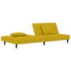 2 Seater Sofa Bed with 2 Cushions Yellow Velvet
