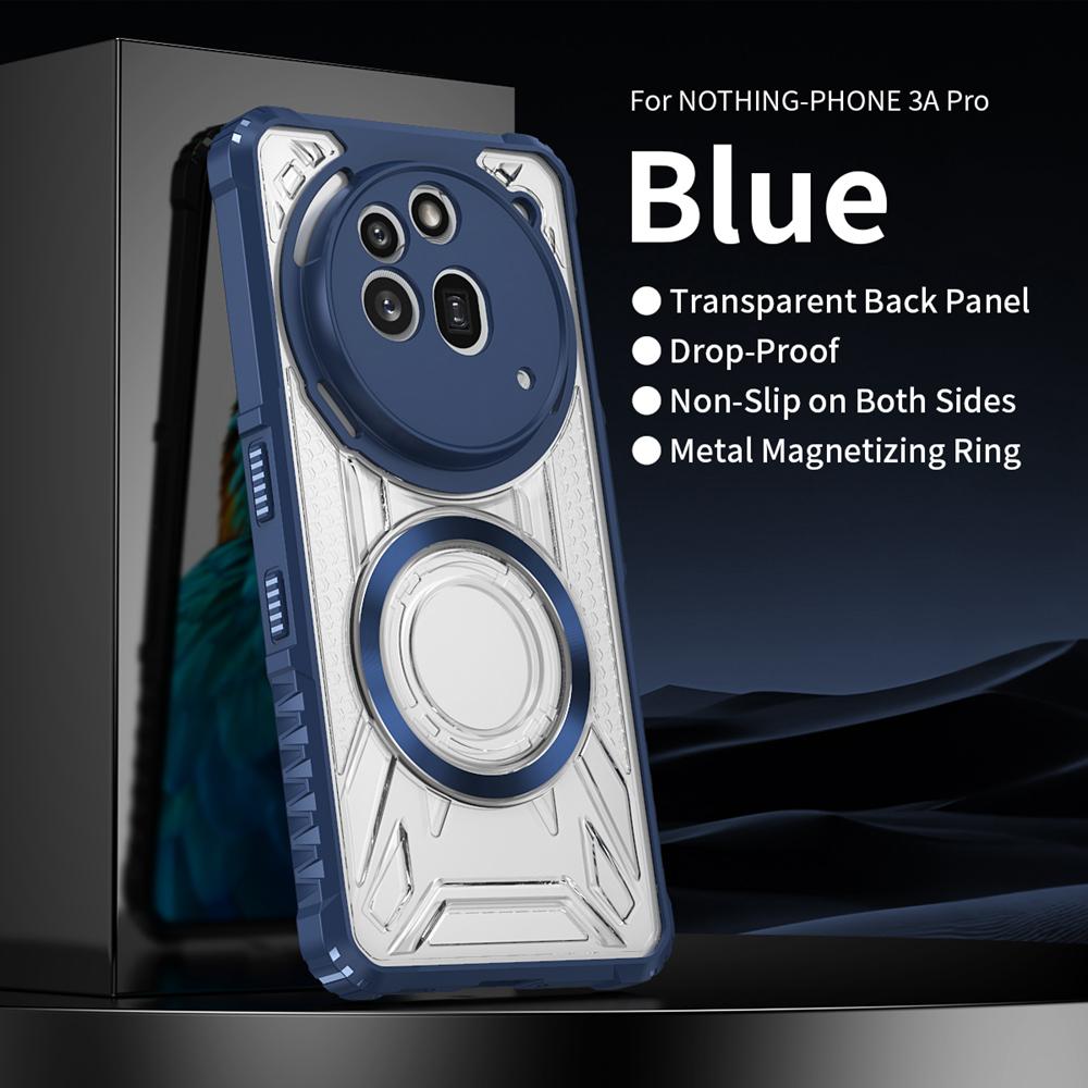KEYSION Transparent Magnetic Case for Nothing Phone 3A Pro Silicone+PC Heavy Duty Shockproof Phone Cover for Nothing Phone 3A