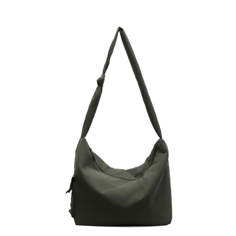 New messenger bag student large-capacity tote bag simple ultra-light nylon bag versatile soft waxy shoulder bag
