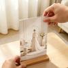 Table Top Acrylic Sign Holder Wood Base Table Top Display Stand  Restaurant Menu Display