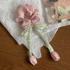 Cute Tulip Flower Large Intestine Scrunchie for Girls Sweet Head Ornament Headband Ribbon Hair Tie Fashion Hair Accessories