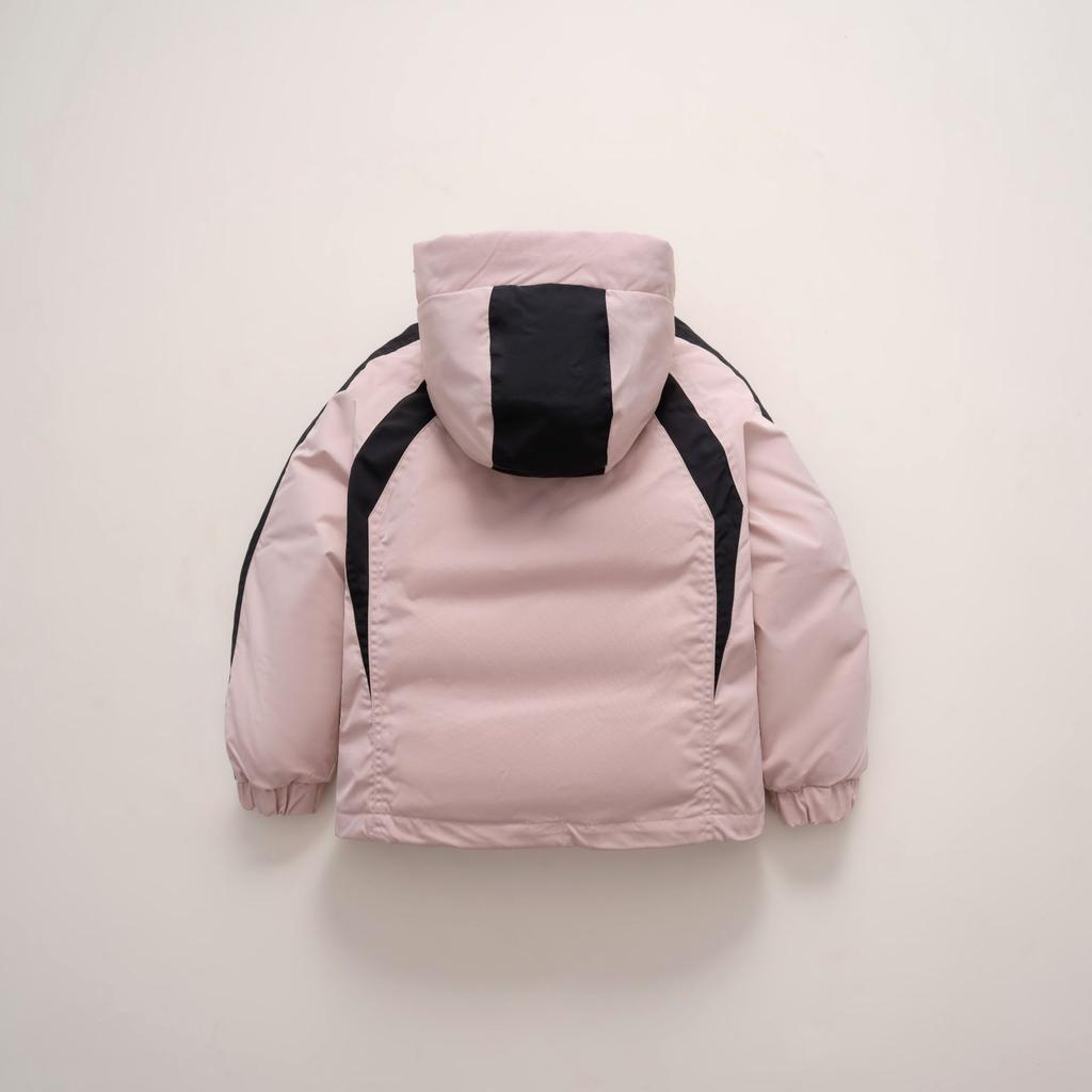 Hooded children's tooling jacket thickened down jacket medium and older children's thickened jacket trendy men's and women's children's clothing