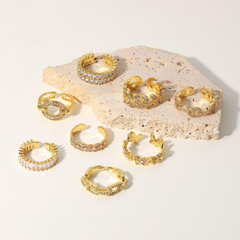 Offener Ring mit Zirkonia, Retro-Stil Passendes Ringpaar, Fingerring in geometrischer Form, Geometrischer Damenring