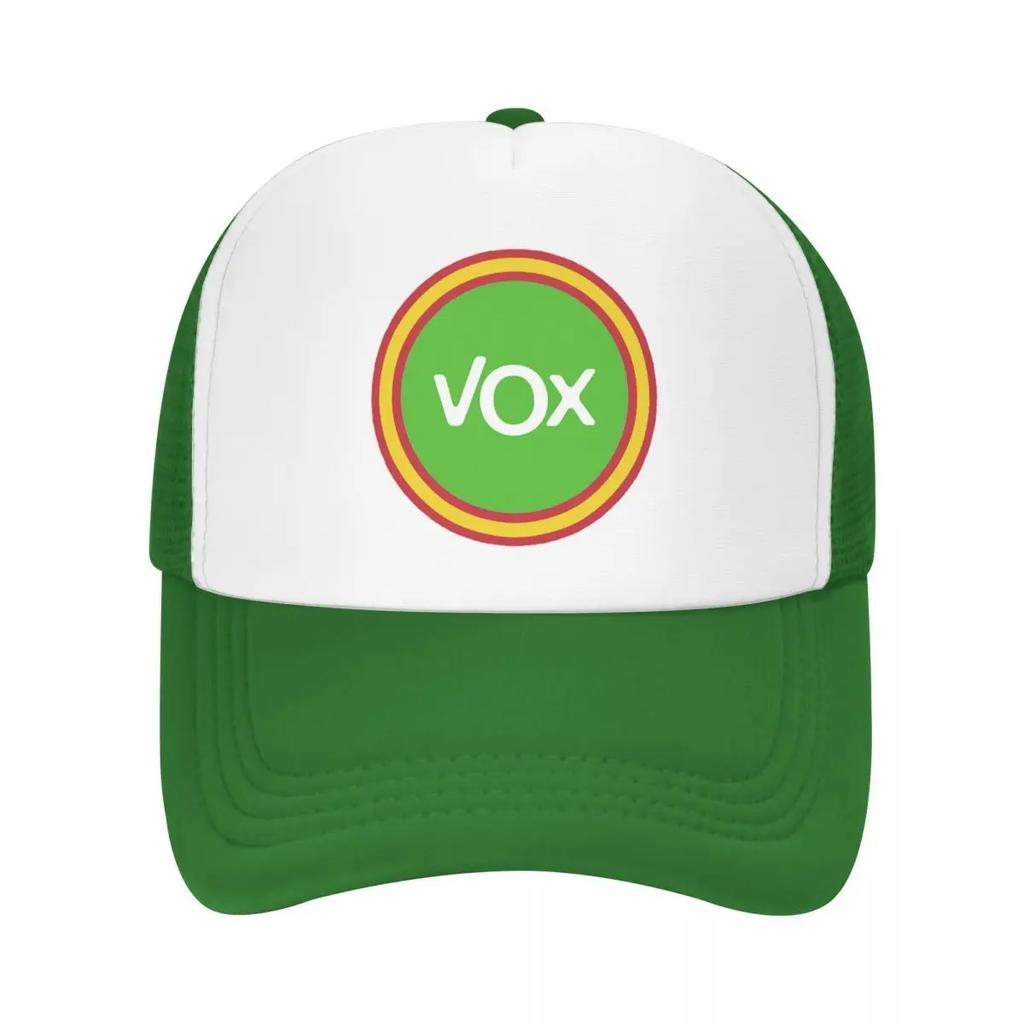 Individuelle Espana Vox Logo Baseballkappe für Unisex Damen Atmungsaktive Spanische Politische Partei Trucker-Kappe Outdoor Snapback Kappen