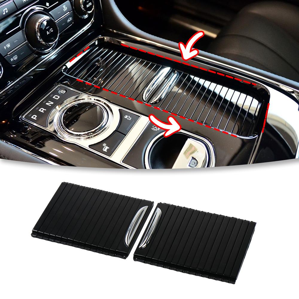ABS Black Car Center Console Cup Holder Sliding Shutter Cover Roller Blind C2D60258 for Jaguar XJL 10-19 Interior Accessories