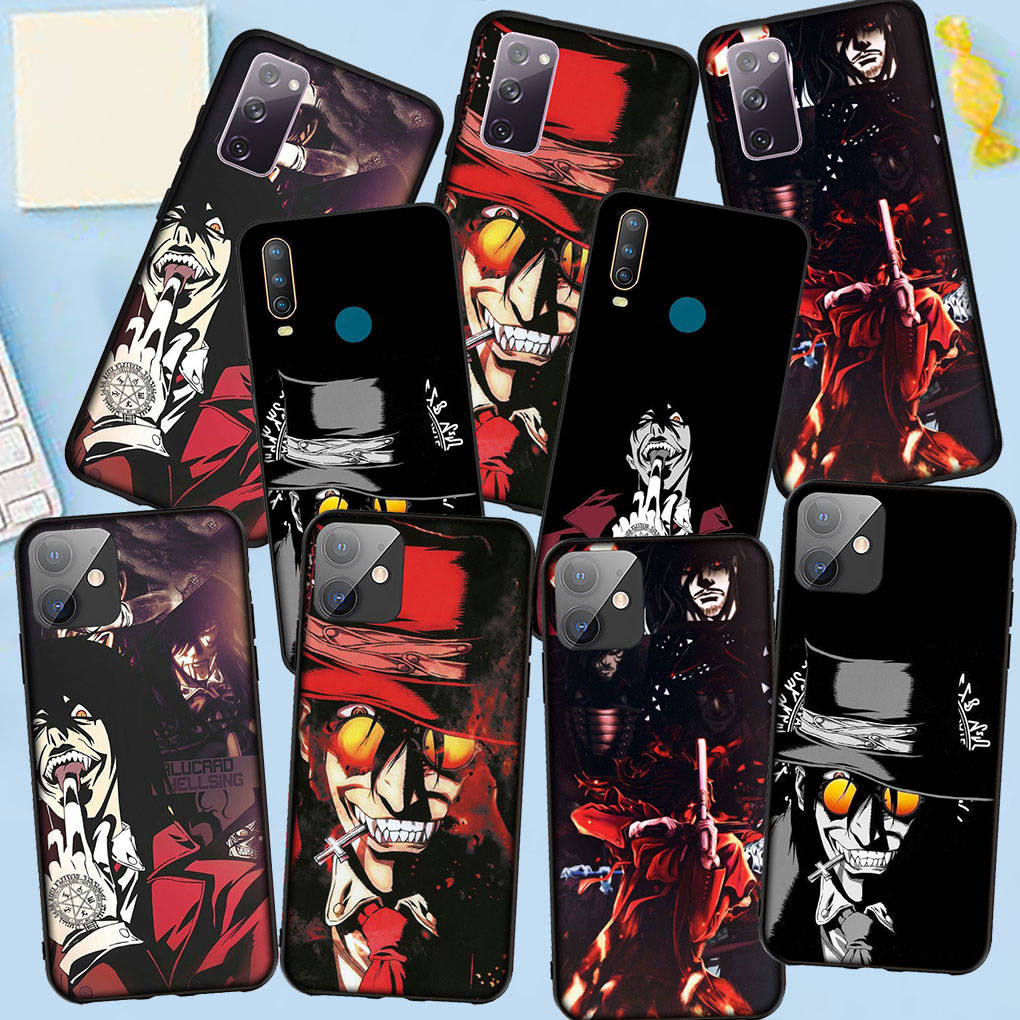 Capa de Celular para Samsung Galaxy S25 S24 S23 iPhone 16 15 Xiaomi Redmi Note 14 13 12 16E X 11 Pro Max 14C OPPO Moto Huawei Comics Hellsing Alucard Capa