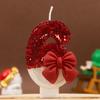 Xi Yin Birthday Number Candles 0-9, Creative Red Bow Design for Cake Decoration