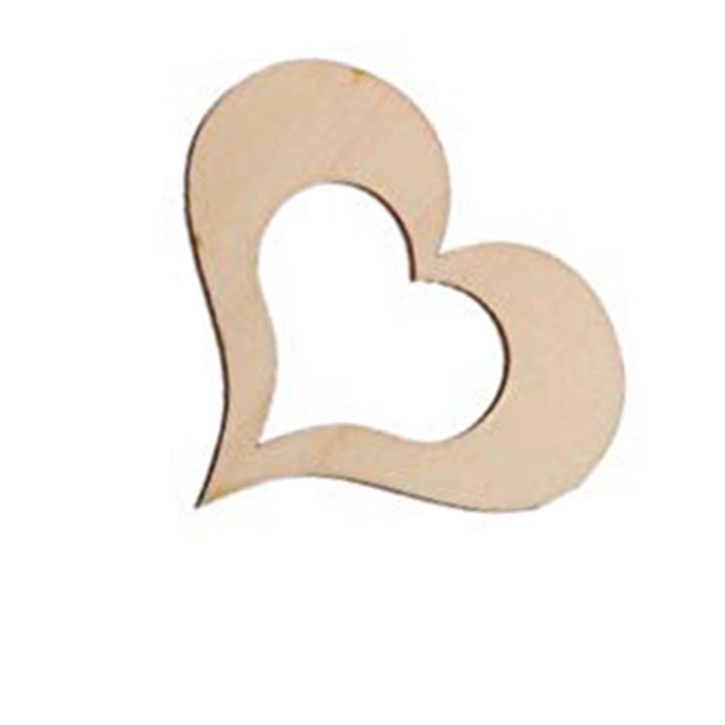 100pcs Heart Shape Wooden Chip Wedding Photo Prop Decorations Eco-friendly Ornament