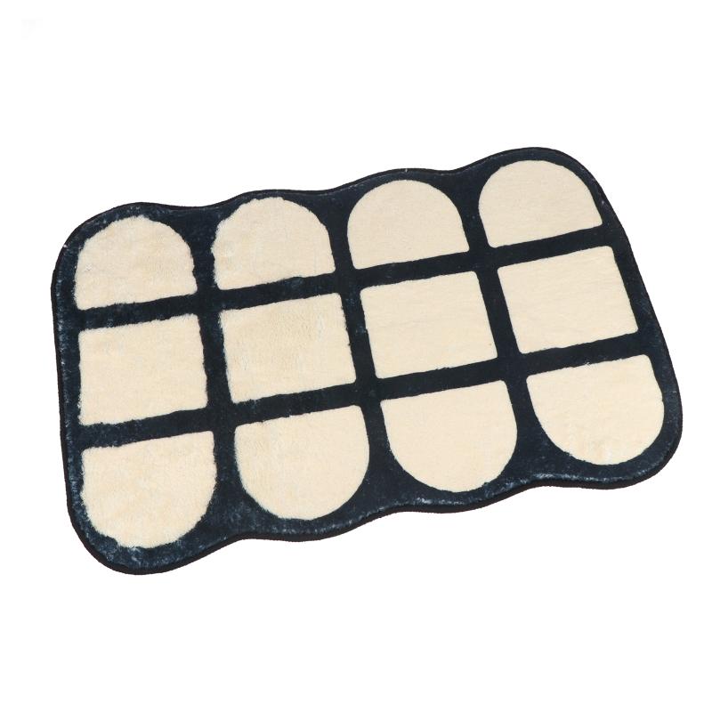 Modern Striped Bedroom Rug Soft Non-Slip Washable Bedside Foot Mat for Home Living Room Dorm Decoration