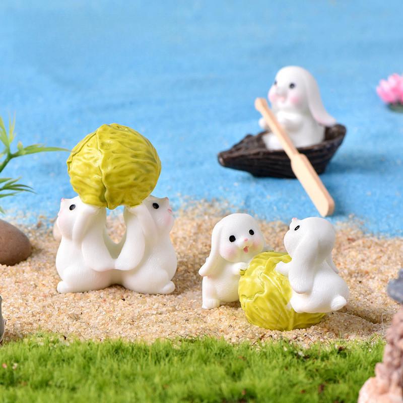 Cute Animal Resin Craft Rabbit Figurines Perfect For Plant Decorations And Terrariums