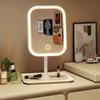 Unique Designer Vanity Mirror Three Colors LED Light Makeup Mirror Touch Control Desktop Mirror Bedroom Dressing Mirror