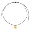 Non-fading shell collarbone chain ocean wind vacation black rope neck chain summer titanium steel real gold electroplated simple necklace