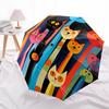 1pc Cat Family Automatic Open/close Folding Compact Umbrella, 8-Rib Sturdy Canopy, Lightweight Portable, Commuting Use, Gift,103