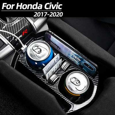 Honda Civic 10th Gen Merkezi Kontrol Su Bardağı Özel Tutucu Depolama USB Cep Telefonu Kutusu Ortam Dekorasyon Araba