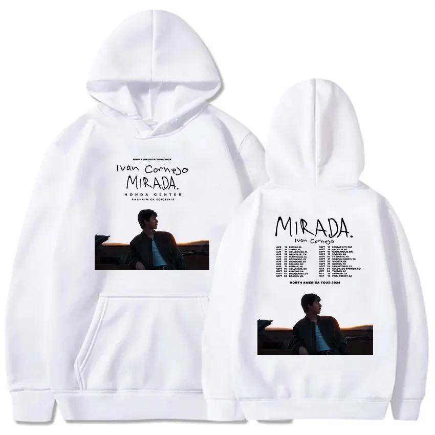 Ivan Cornejo Mirada Hoodies Manga Longa Harajuku Moda Moletom com Bolso Casual Com Capuz Pulôver Tour 2024 Impressão Moletom Com Capuz