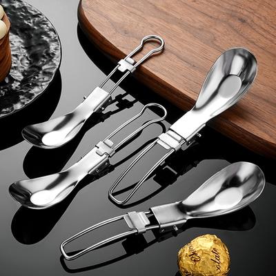 Pololeštěná nerezová ocel skládací Spork Lehká venkovní večeře Spork příbory Pro cestování Camping Batohy
