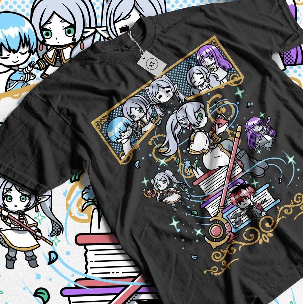 Anime Frieren Beyond Journeys End Fern Cute Graphic Black TShirt Size S4XL S