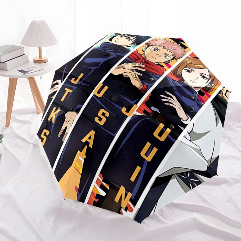 

1pc Jujutsu Kaisen Outdoor Umbrella - Automatic Opening/Closing, Portable 3-Fold Design with 8-Rib Iron Frame - Perfect Gift for Fans, Travelers, Dail