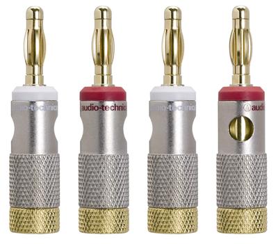 Audio-Technica AT6303 Solderless Banana Plugs, Metal, Side Connection