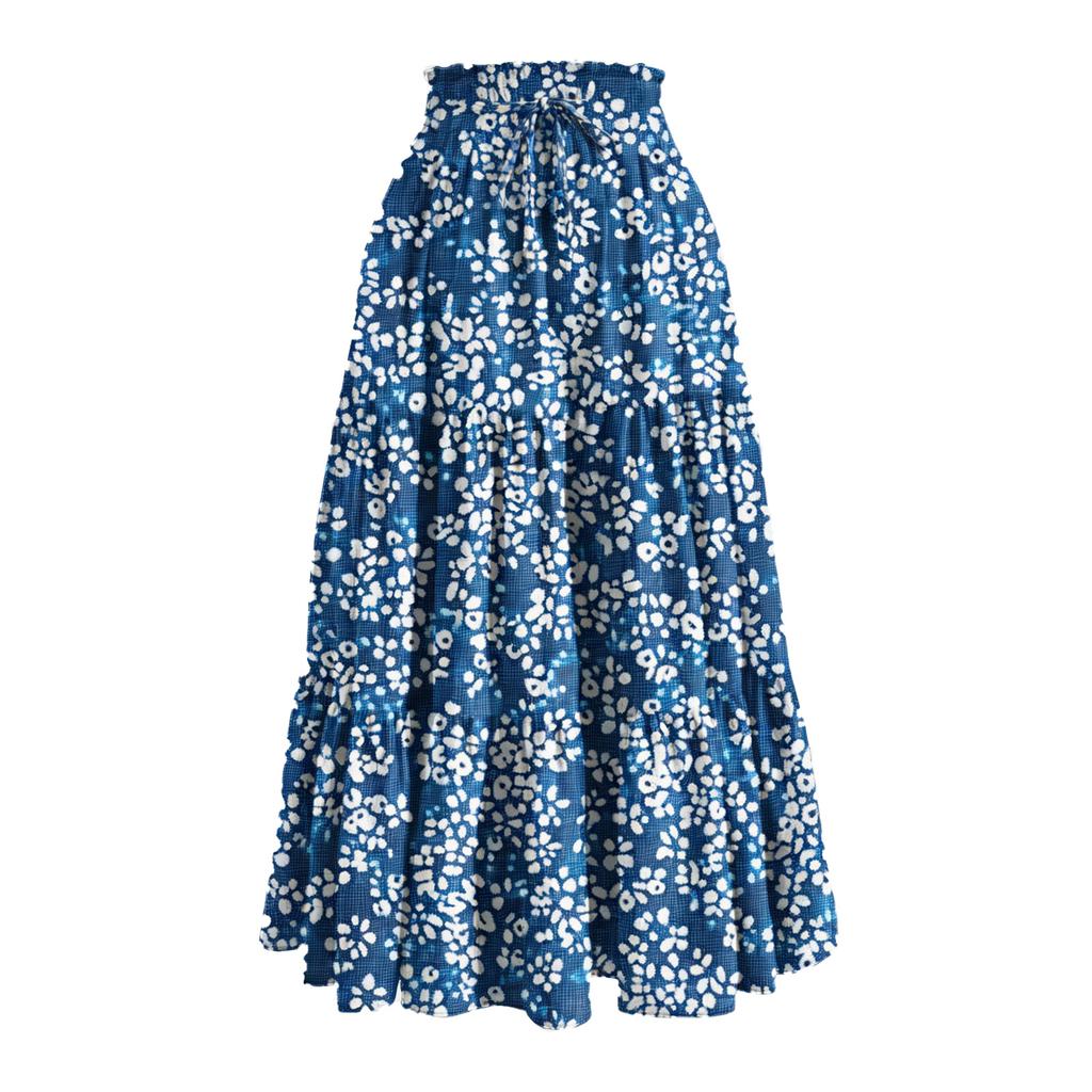Women's Printed Loose A-line Long Skirt