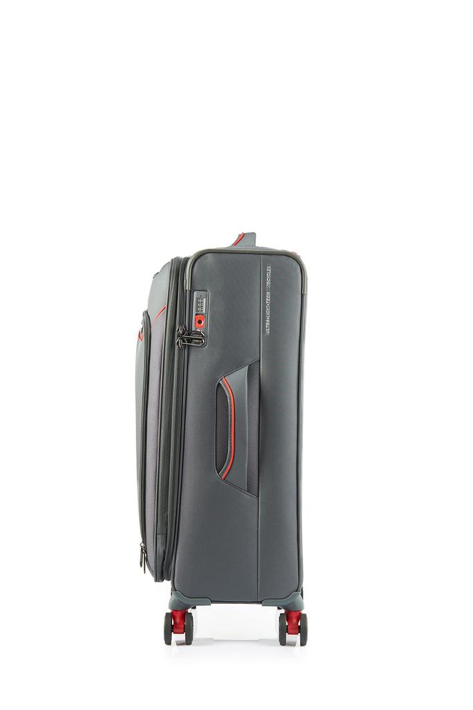 American Tourister APPLITE 4.0 Suitcase, Spinner 71/27, Medium Size, Expandable, Lightweight, 76/85L, 71cm, 2.6kg, Gray Red