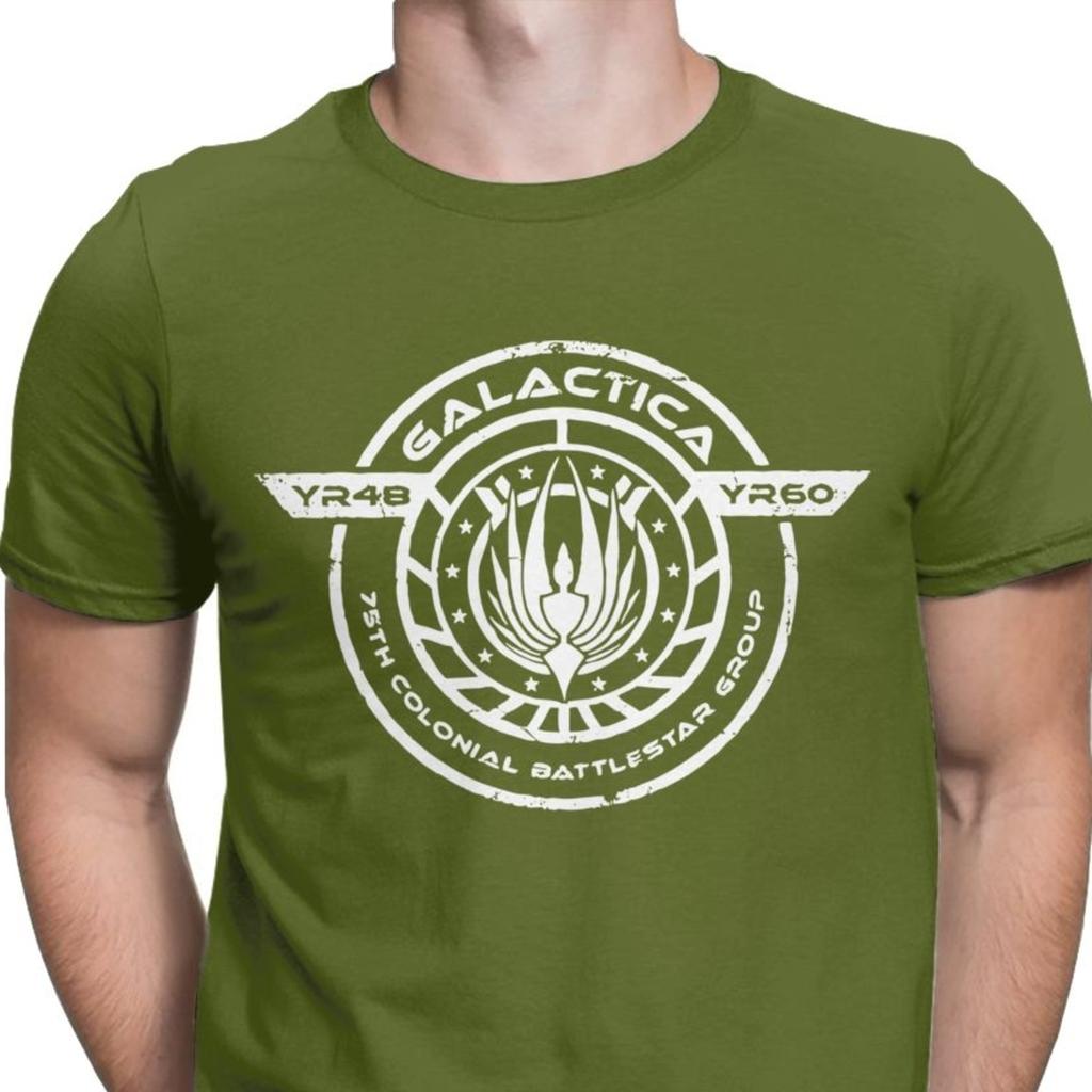 Men Galactica Bs 75 Battlestar Galactica TShirts Dwight The Office Bears Casual Tops T Shirt Adult Print TShirts Mens