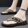 Men's outdoor casual flip flops summer new anti slip soft sole comfort beach slippers fashion breathable versatile walk sandals