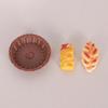 1/12 Dollhouse Simulation Mini Bread With Basket Model Dollhouse Kitchen Decoration Dolls House Dessert Shop Food Ornaments