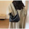 Popular bag women's new soft wide shoulder strap messenger bag textured shoulder tote bag