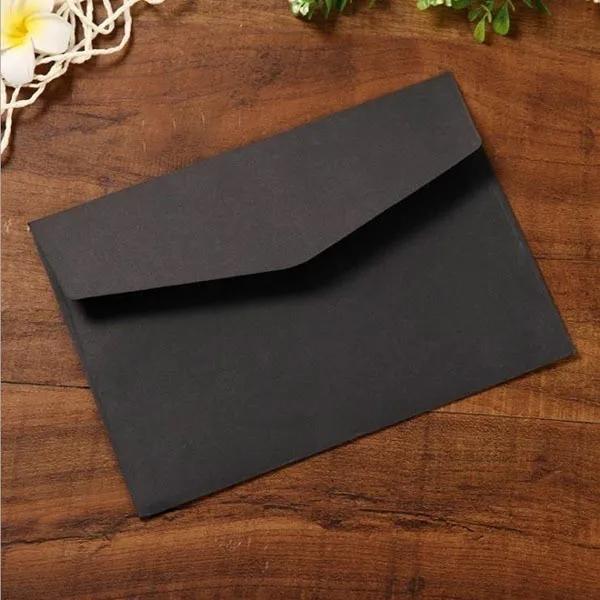 10 Stück Schwarz Weiß Kraftpapier Umschläge Blanko Papier Umschlag Vintage Europäischer Stil Umschlag für Karte Scrapbooking Geschenk