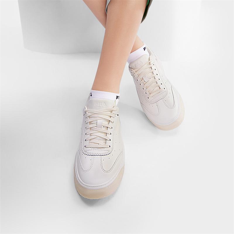 Fila Olimpica Classic White Sneakers Fashion Trend Low-Top Skate Shoes Women Sneakers Standard-White Nile-Green F12W431203FCN