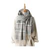 Women Scarf Striped Print Long Scarf Shawl with Tassel Trim Versatile Design Comfortable Shawl Wrap Fashion Accessories