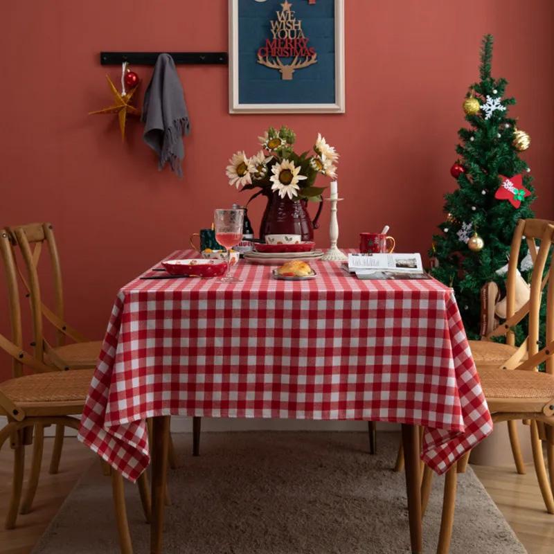 Red Italian Check Tablecloth 140X140Cm Italian Parisian Check Red And White
