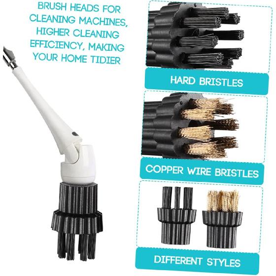24 Pcs Washing Machine Brush Head Brass Mop Brush Head Pressure Washer Brush Steam Cleaner Mop Brush Cleaner Parts Household Cleaning Supplies Steam