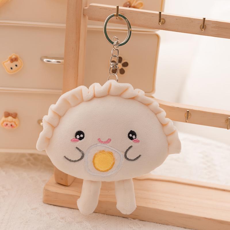 11cm Mini Rice Bao Steamed Stuffed Bun Plush Dumplings Keychain Cute Bag Pendant Decoration