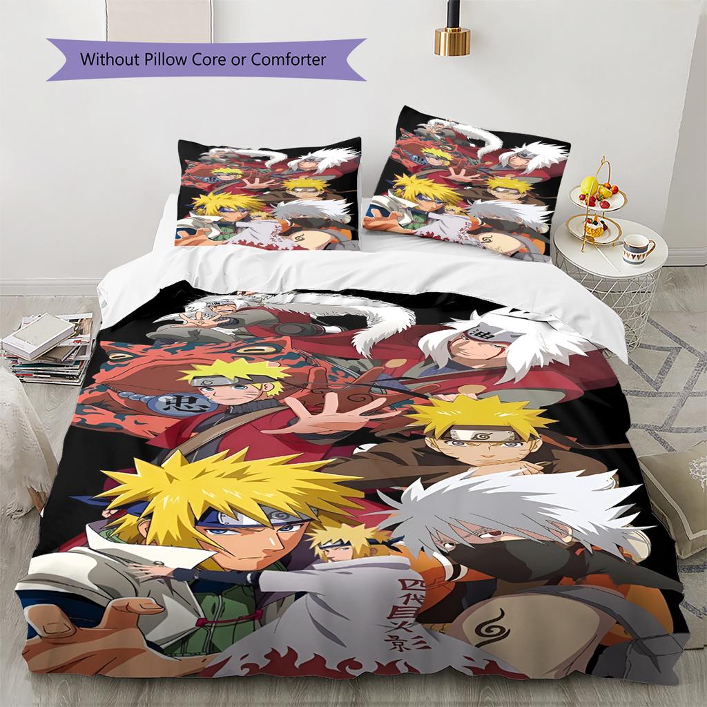 Juego de Ropa de Cama con Estampado de Dibujos Animados Colcha Funda de Colcha Funda de Almohada Decoración del Hogar Regalo de Cumpleaños (1 * funda nórdica + 2 * fundas de almohada, sin núcleo)