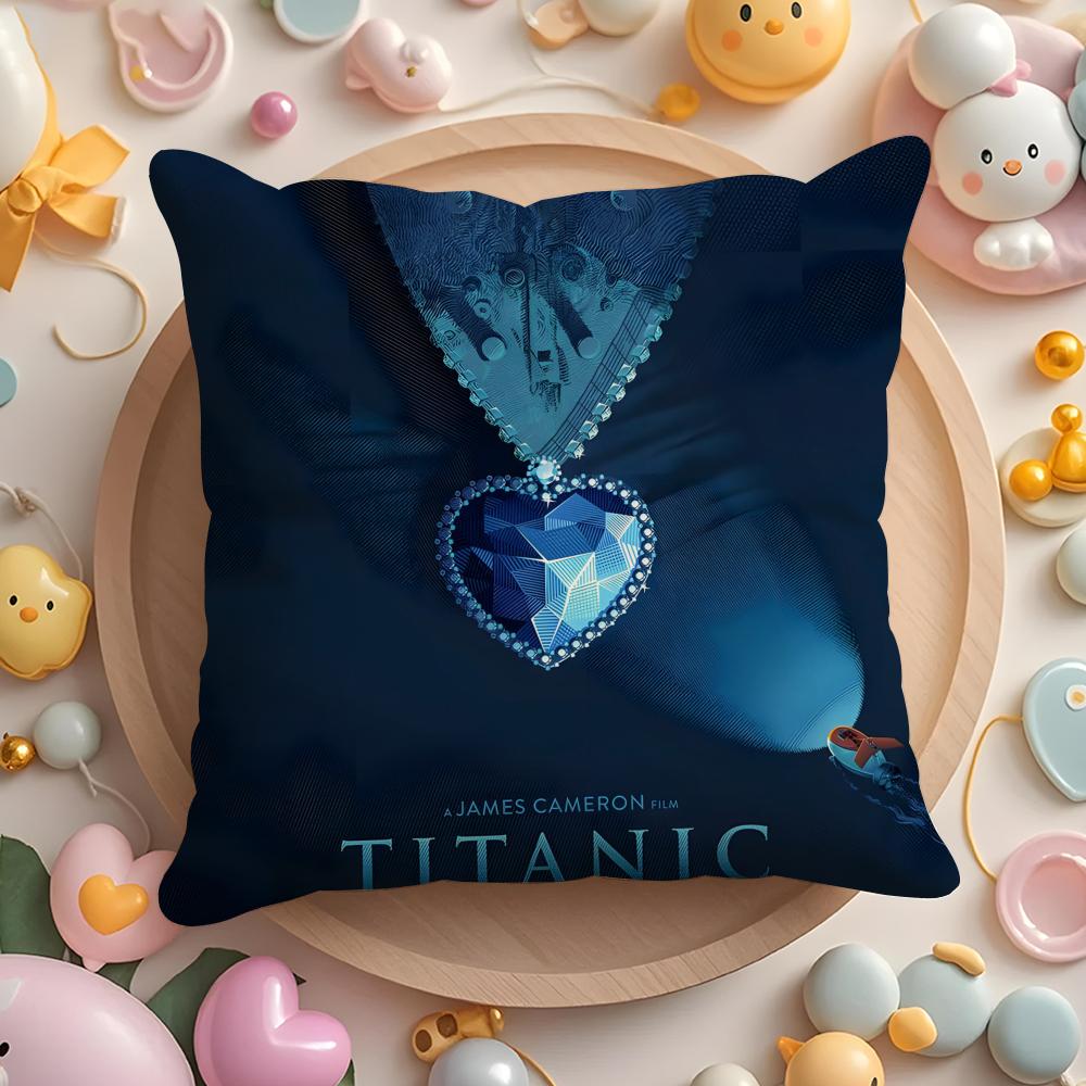 Ocean H-Heart Sapphire Cushion Cover Plush Fabric Soft Double-Sided Printed Sofa Pillow Case Colorfast Home Decor Gift