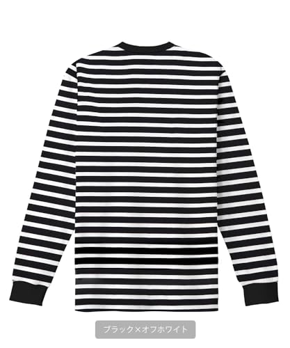 IMPROMES Casual SIDEWAYSTANCE Floral Border Long Sleeve T-Shirt, Men's, Off-White x Navy